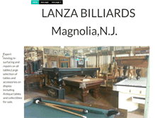 Tablet Screenshot of lanzabilliards.com